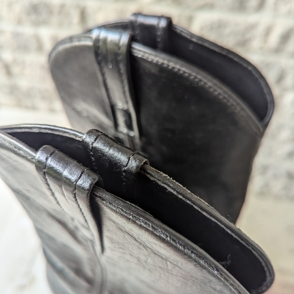 Laredo 6.5 size 6 1/2 D 68091 Lea Vamp Black Cowboy boots Western men's boy - Picture 4 of 9